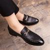 Shiny Leather Shoes for Men Platform Dress Shoes  Slip On Men Loafers Party Designer Wedding Footwear  Para Hombres