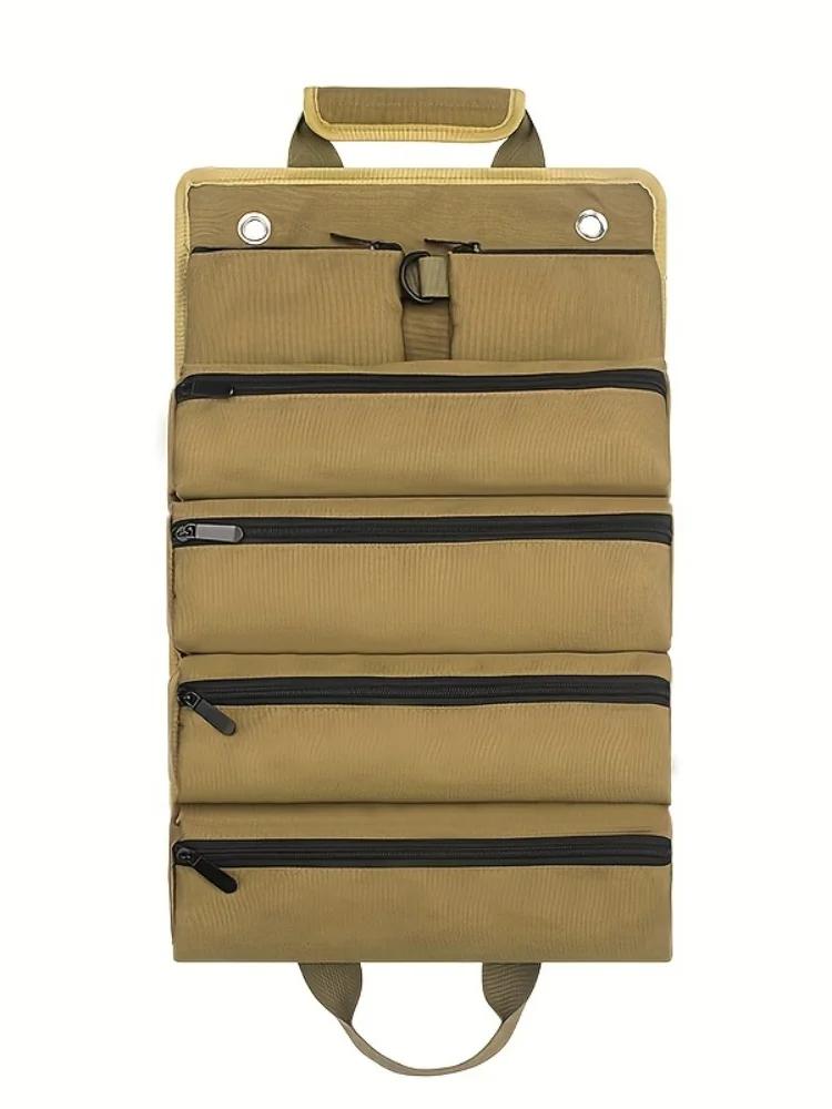 

Multi-Purpose Hardware Tool Bag Professional Multi-Pocket Rolled Portable Storage Bag Rolled Storage Bag коричневый