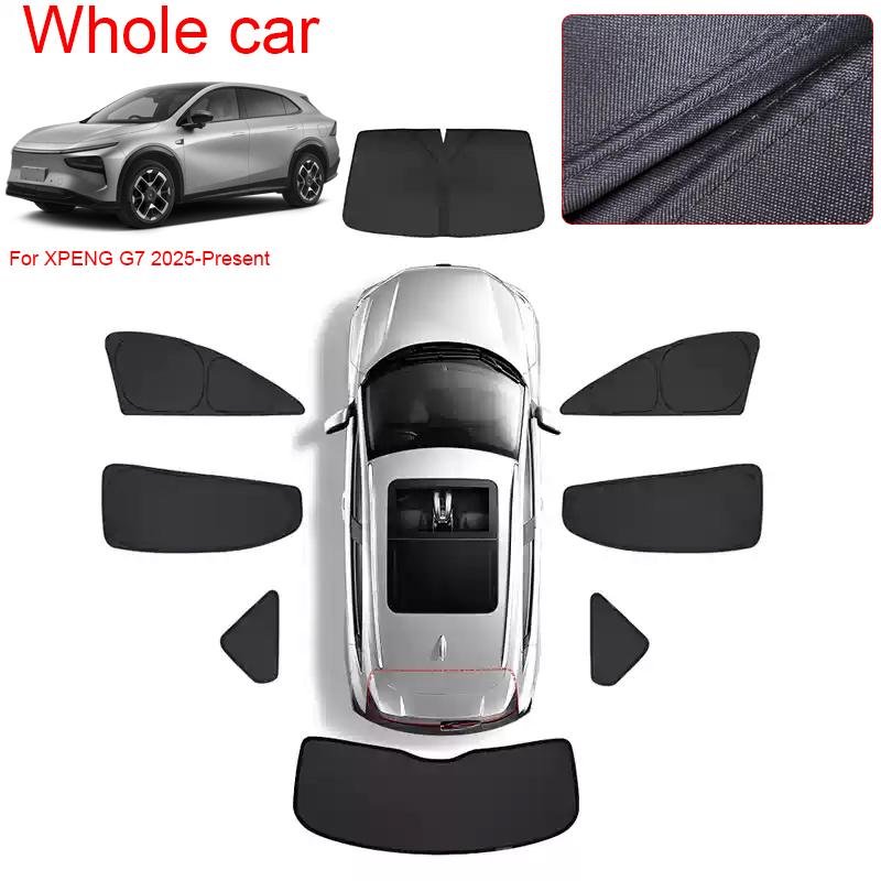 Car Black Window Privacy Sunshade For XPENG G7 2025-Present Auto Anti-UV Heat Insulation Protect Cover Interior Accessory