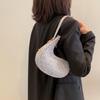Shoulder Pouch Crescent Bag Solid Color Felt Handbag Simple Cloth Shoulder Bag  Girls