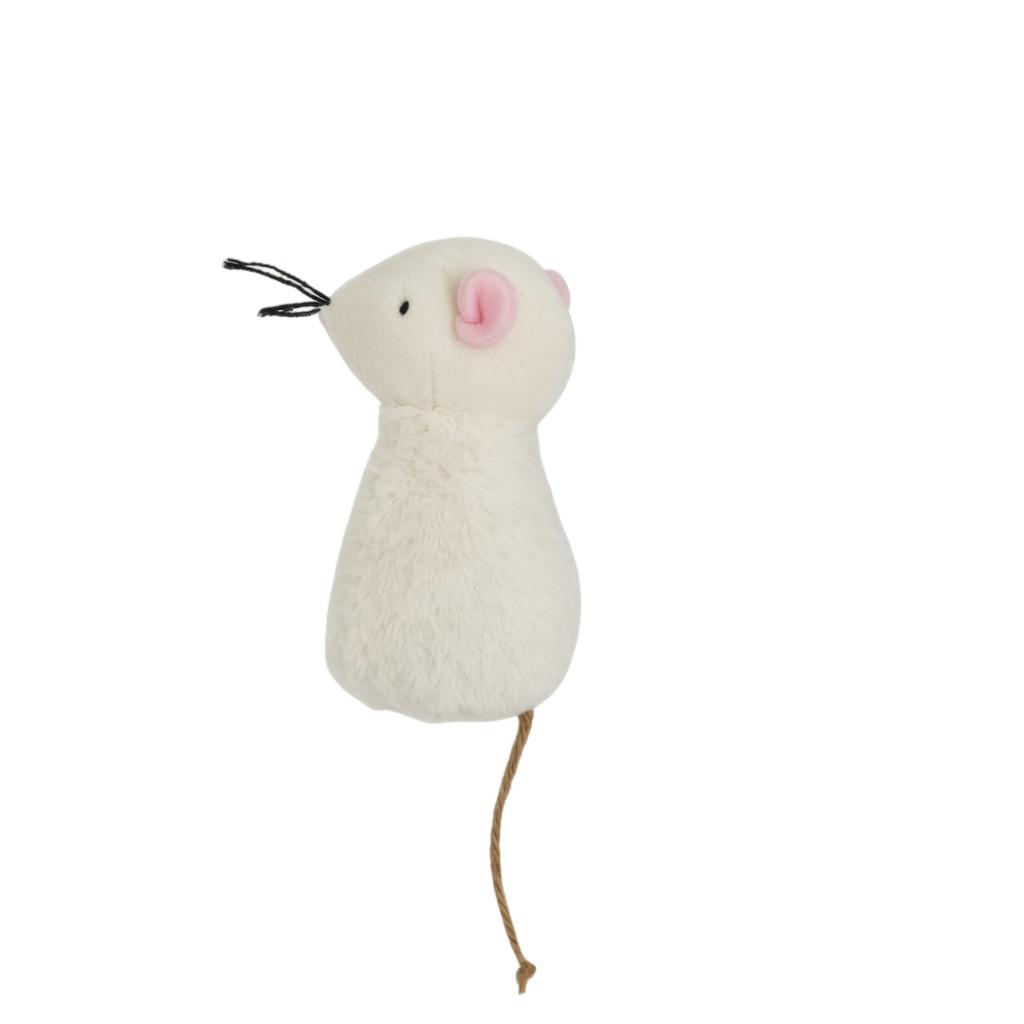 Plush Catnip Mouse Toy Soft Stuffed Animal Pet Toy with Long Tail and Whiskers for Cat Interactive Play and Exercise