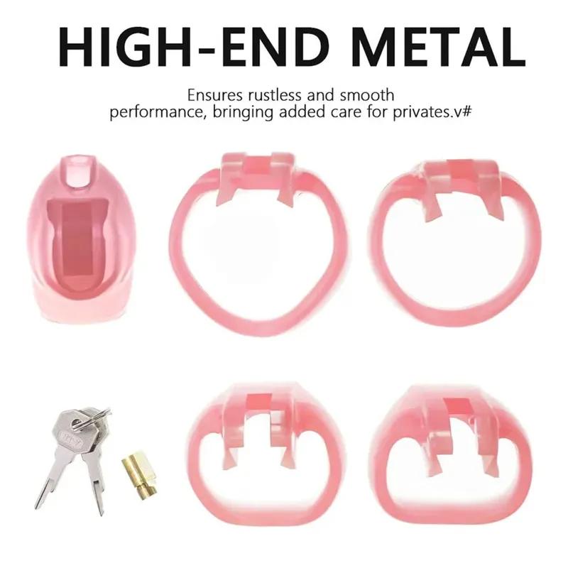 Pink Resin Male Chastity Device Penis CB Lock BDSM Training Escape-Proof Urethral Devices Cock Cage SM Adult Sex Toy Gay Sexshop