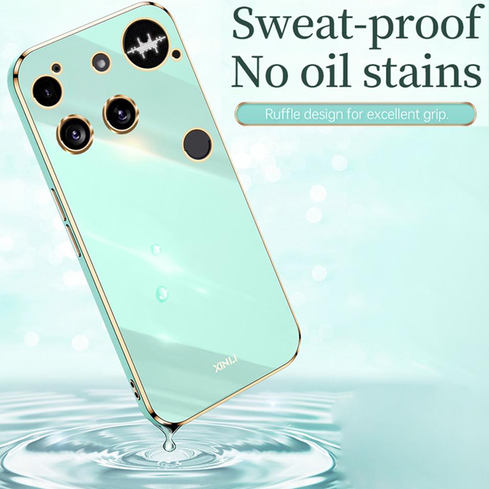 XINLI For Nothing Phone (3) 5G Case Ring Kickstand Electroplating TPU Phone Cover