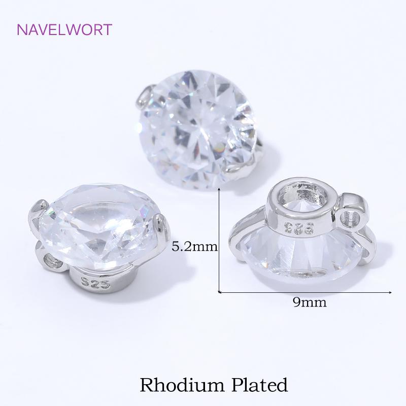 14K Gold Plated Brass Round Charms Pendants,with Zircon Pendants For Jewelry,DIY Necklace Making Findings,Supplies For Jewelry 2 pieces