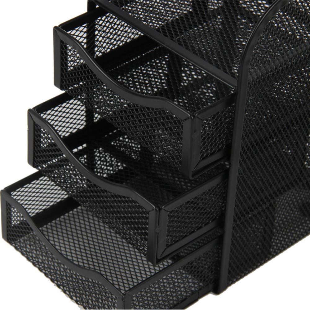 4 Layer Pencil Storage Box with Drawer Stationery Storage Rack Stand Desk Pen Holder School