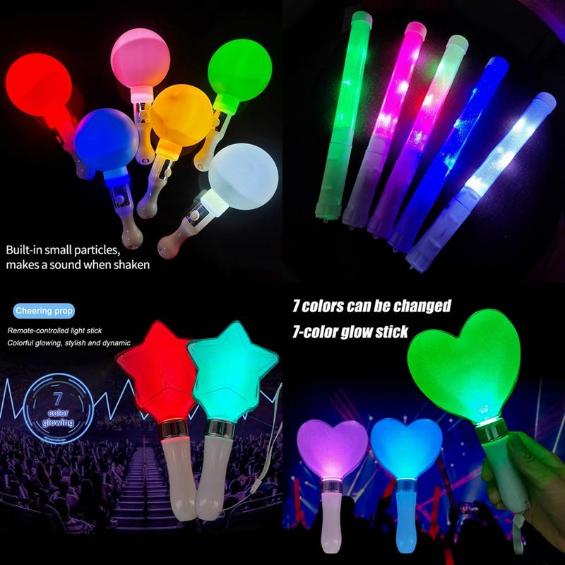 LED Lightstick Luminous Flashing Sticks Colorful Glowing Idol Light Stick Music Concert KTV Bar Party Cheering Atmosphere Props