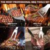 BBQ Tool Set, Portable Oxford Bag, Grilling Utensils, Stainless Steel Grill, Spatula Brush, Outdoor Barbecue Accessories