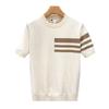 Summer Pullover Thin Short-Sleeved T-Shirt Men'S Premium Round Neck Thin Knitted Sweater Simple Half-Sleeve