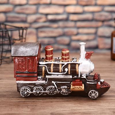 Antique Resin Crafts Locomotive Ornaments Home Coffee Shop Decorations Shooting Props Furnishings