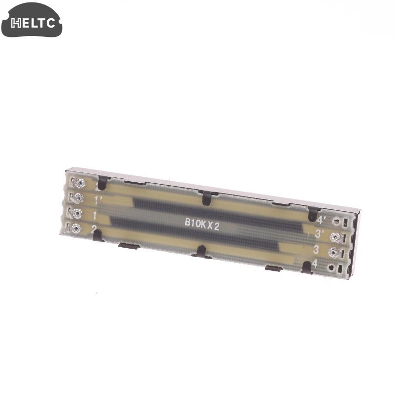 73mm Straight Slide Potentiometer B10KX2 15mm Shaft Dual Channel High Precision For Audio Mixer Amplifier DIY Audio Equipment