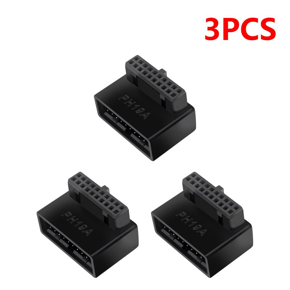 1/2/3/5PCS USB 3.0 19P 20P 90 Degree Computer Motherboard Header Adapter Plug-in Converter PC Desktop Mainboard Connector Plugs