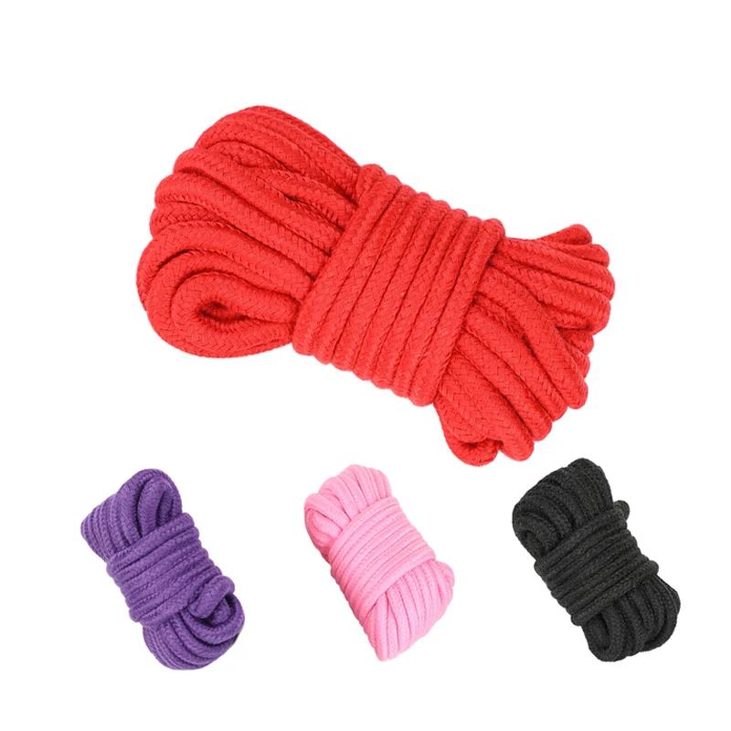 2025 New 10M Sex Slave Bondage Rope Soft Cotton Knitted Rope BDSM Restraint Man Adult Play Bondage Rope Role Play Sex Toy