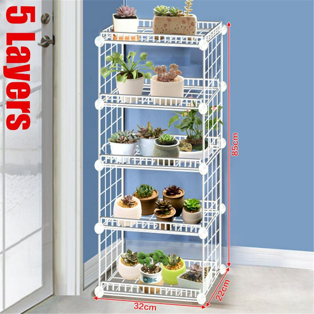 3/4/5 Layers Household Wrought Iron Multi-layer Plant Stand With Four Sides Of Fence Rack Balcony Indoor Garden Flower Pot Shelf Detachable