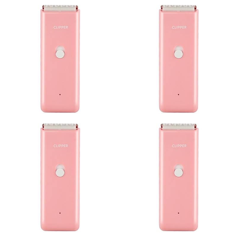 4X Pet Grooming Hospital Kittens And Puppies Mute Electric Push Clippers Electric Waterproof Professional Shaving Pink