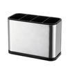 Stainless Steel Cutlery Organizer Multi Compartment Storage Box Dishwasher Safe Silver Kitchen Utensil Holder with Drainage Holes Non-Slip Countertop