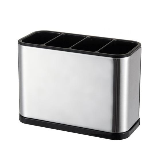Stainless Steel Cutlery Organizer Multi Compartment Storage Box Dishwasher Safe Silver Kitchen Utensil Holder with Drainage Holes Non-Slip Countertop