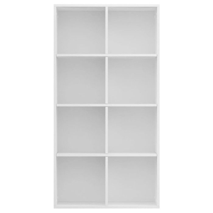 VidaXL Bibliothèque/Buffet, Meuble de Rangement avec Compartiment, Armoire à Livres Salon Intérieur, Moderne, Blanc Bois 800153