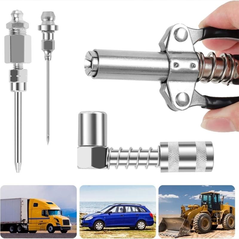 Lubrication Set Coupler Connector Angled Grease Needle Nozzles & Injectors Tool for Mechanical Use Efficient Lubrication