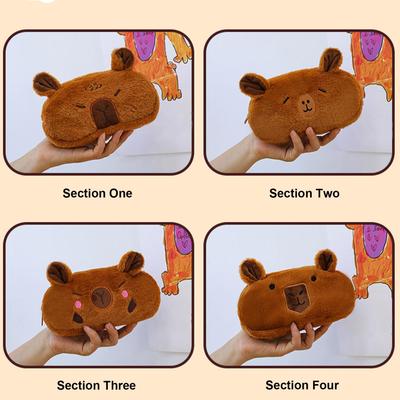 Pencil Pouch Capybara Pen Box With Zipper Plush Pencil Box For Kids Students School Supplies Stationery Storage College