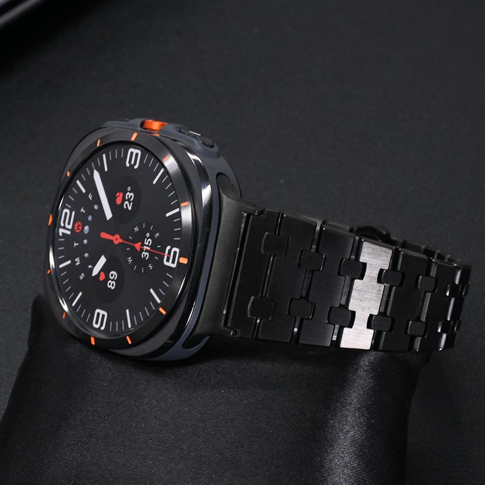 No Gaps Stainless Steel Band for Samsung Galaxy Ultra 47mm 2025 Luxury Bracelet for galaxy watch 7 ultra Strap Curved End Correa