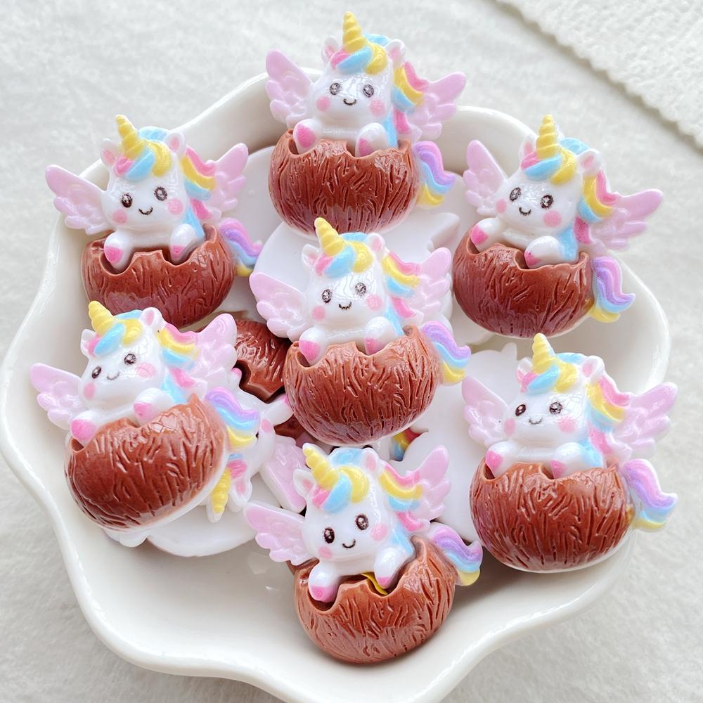 

10PCS Resin Cartoon Fruit Winged Unicorn Flatback Home Decor Figurine Scrapbook DIY Accessories Craft