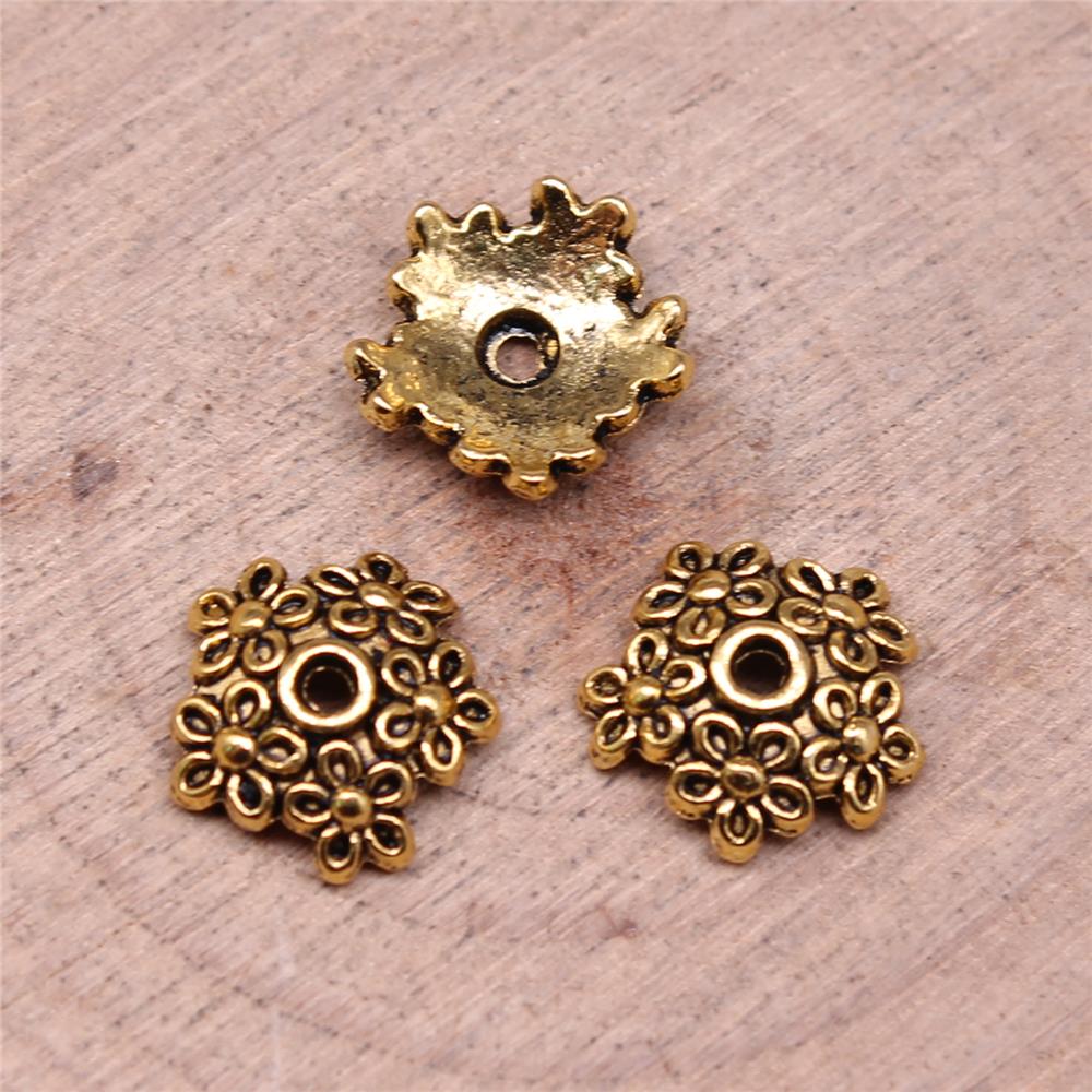 40 buc. Capace de margele pentru bijuterii Culoare auriu antic 11X11X4mm