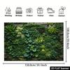 2D Lush Green Plant Banner, Moss Stone Wall Jungle Party Photo Booth Background