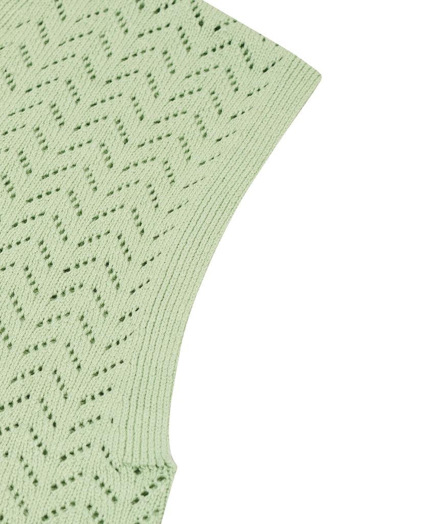 IRONYPORNO WHITELINE 86-Iro314 [Washable] Punched V-Neck Knit Vest Light Green