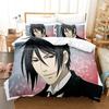 Anime Black Butler Sebastian Ciel Bedding Set,Duvet Cover Bed Set Quilt Cover Pillowcase,King Queen Twin Size Boys Girls Adults