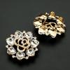 1pcs Metal Rhinestone Fur Coat Buttons for Clothing Collar Decoration Accessories