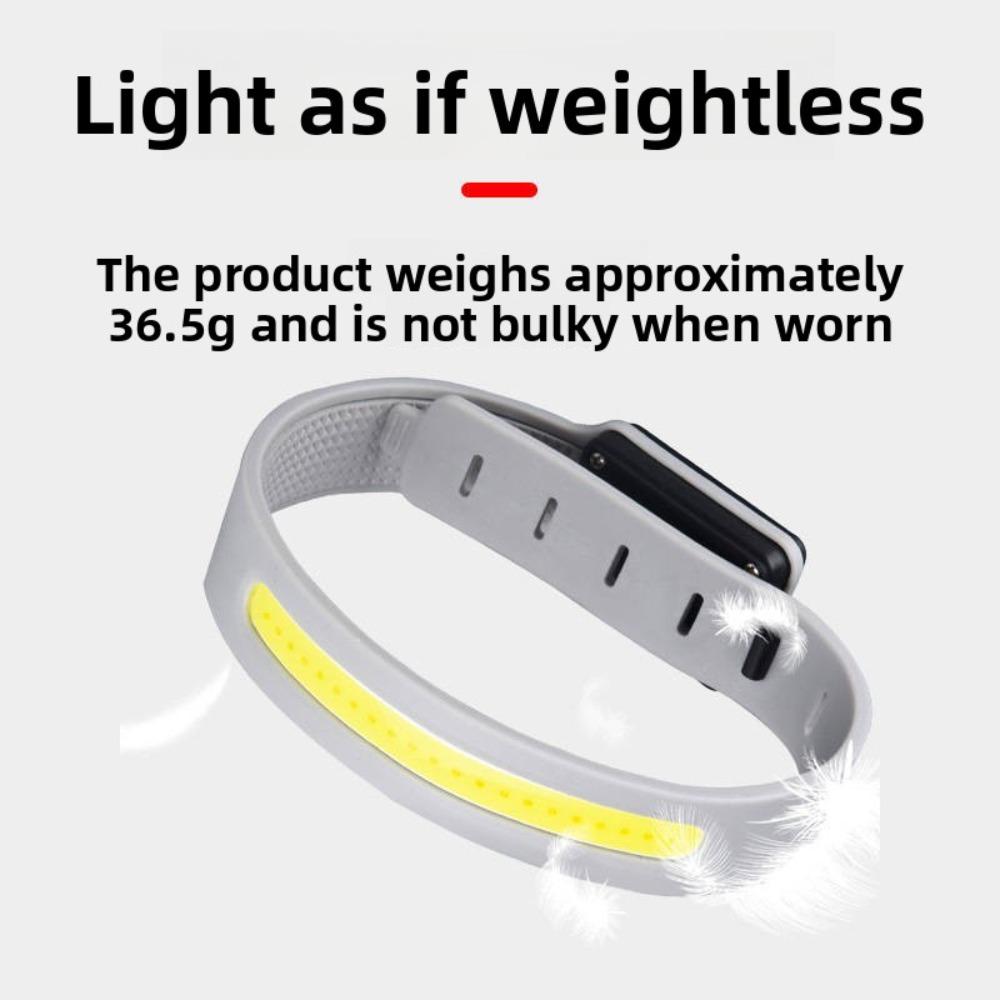 Cob Flashlight For Running Cycling Strong Light Rechargeable Ultra Light Mini Wrist Light Safety Backpack Light For Outdoor