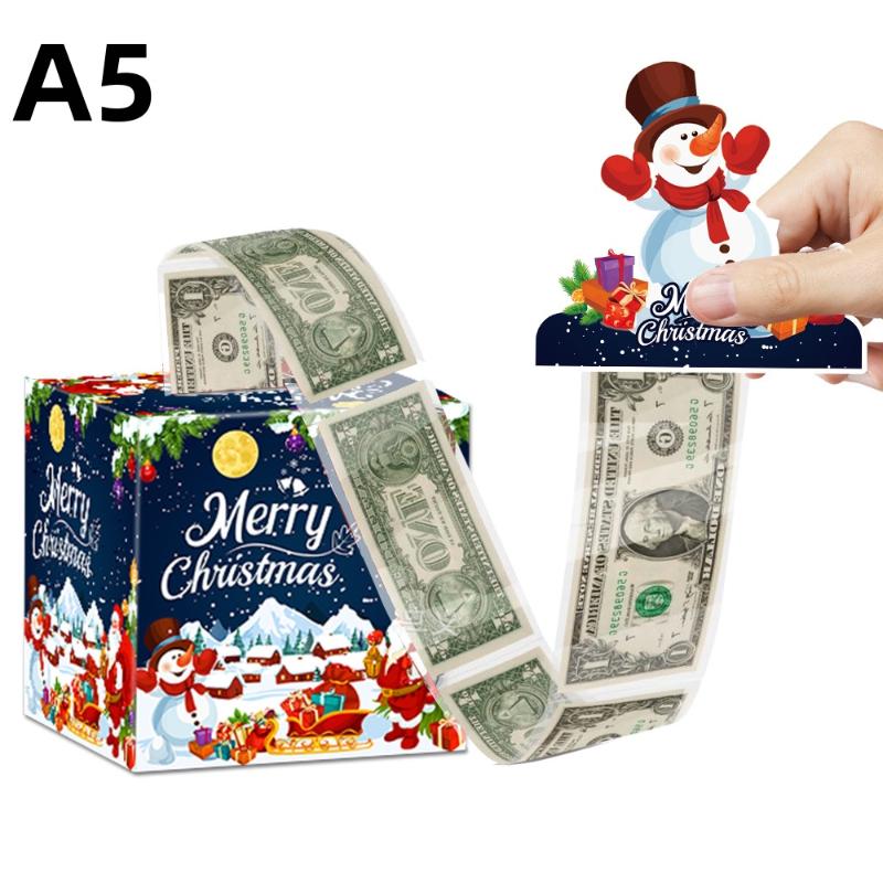 Christmas Cash Gift Box Happy 2026 New Year Decoration Surprise Money Pulling Box Xmas Navidad Santa Claus Gift Money Envelope