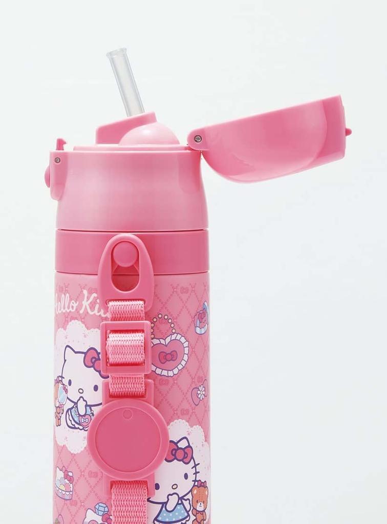 Skater Water Straw Cup Sanrio Hello Kitty Stylish Stainless Small Sports Water Children's Bottle, 2-Way, Drinking, 400ml, Drinking, 350ml, Design,