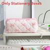 Large Capacity Fabric Pencil Bag With Bow Pattern For Students And Organization