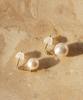 Alleun Silver 925 Cubic Teardrop Pearl Earrings Bold Mini