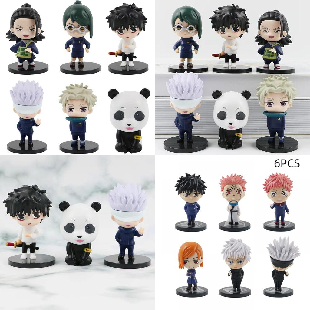 Authentic 6-piece Jujutsu Kaisen Pvc Figurine Set Toge Gojo Satoru Gojo Megumi Fushiguro Nobara Kugisaki Kechizu And Kokichi Muta 8cm Height