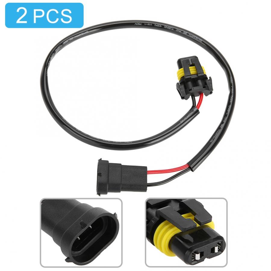 2pcs H11 Female 9006 HB4 9012 9006XS Male Headlight Fog Light Conversion Adapter Connector Cable Sockets Wire Harness
