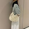 Summer Chic Solid Color Mesh Handbag Hollow Out Knitted Shoulder Bag Beach Tote Bag for Women