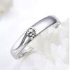 1 Pair Zircon Couple Rings Charm Open Rings For Women Men Adjustable Wedding Rings