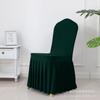 Banquet Chair Cover Thickened Elastic Pleated Skirt Dining Chair Cover Wedding Hotel Party Venue Decoration Simple and Versatile