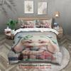 Softville Cozy Town 3PCS Bedding Sets Lop Rabbit Sitting On Ground Pint Duvet Cover No Filling Cartoon Style Queen King Size