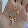 Jade Rabbit and Radish Planet Pendant Necklace - Charming Fairy Tale Design, Handmade and Unique Gift