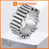 Vnox 10,5 mm breiter Zahnrad-Bandring Edelstahl Silberfarbe Nie verblassend Hypoallergen Wasserdicht Punk Schmuck für Männer Größe 7-11