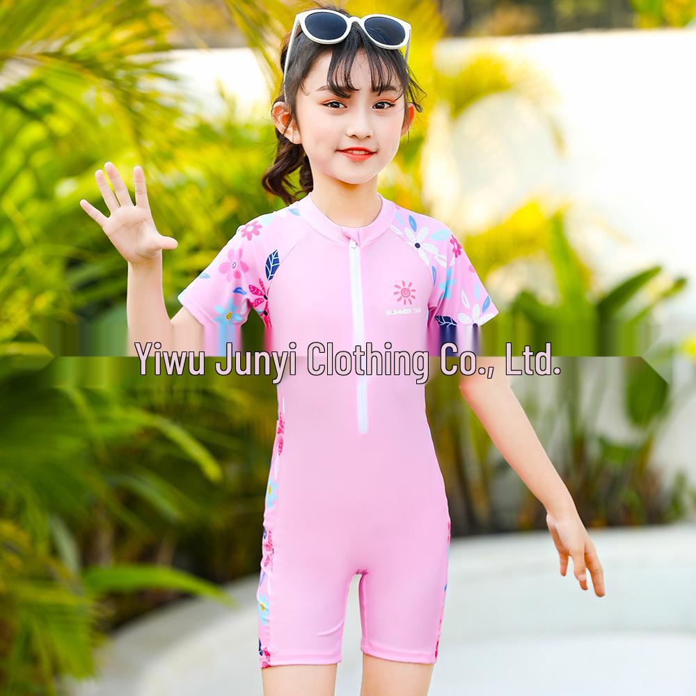 

Девочки Цветочный Слитный Купальник - Милый Полиэстеровый Летний Купальник 2025 2XL