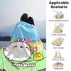 Cute Rabbit Flower Flannel Blanket Super Soft Warm Cozy Blanket for Sofa Bed Office Travel All‑Season Home Decor Gift