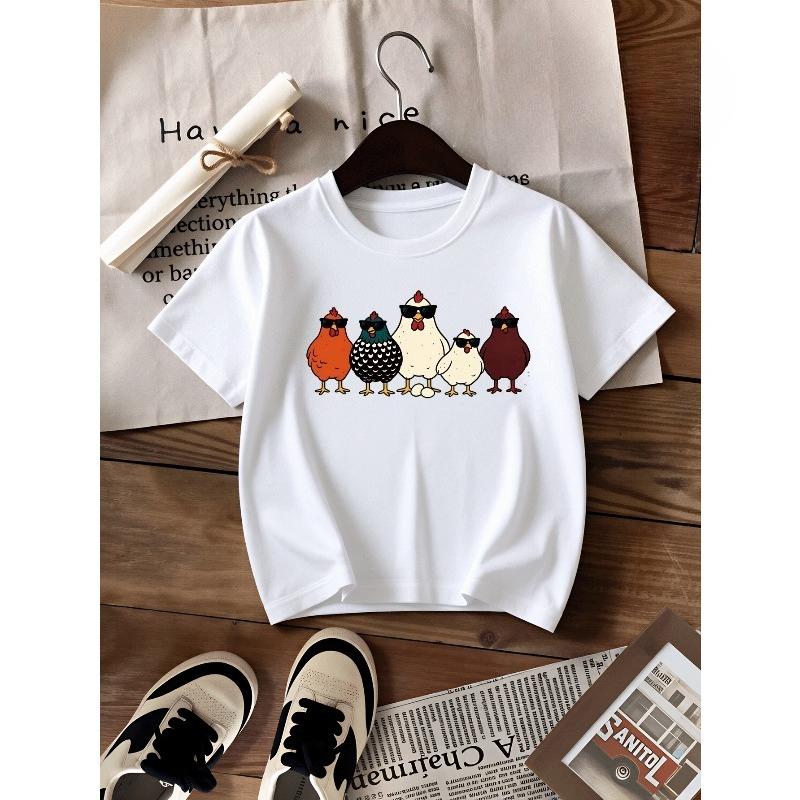 European sizes Boys' T-shirt Print Design Art, Ideal for Outdoor Activities, Soft Knitted Top, Comfortable And Breathable, Suitable for Summer