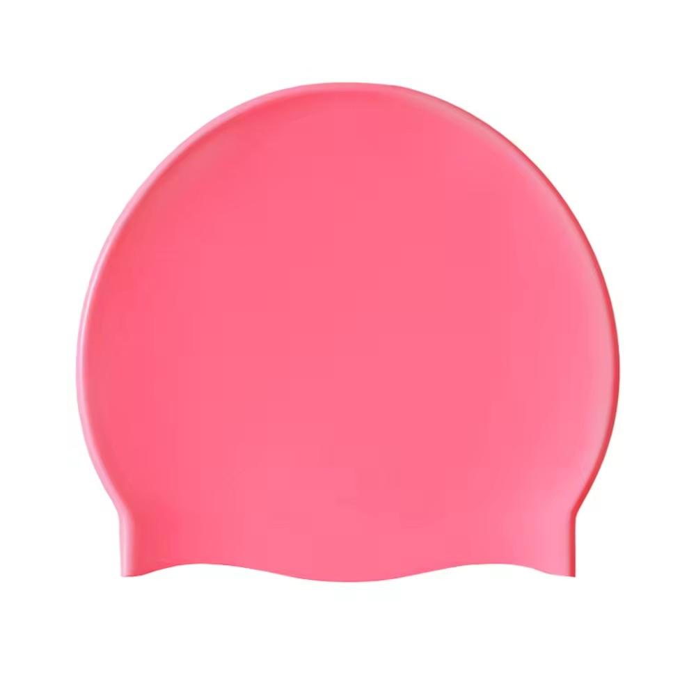 Oversized Black Silicone Waterproof Swim Cap with Long Hair Braid, Wild Hair Bun, Hair Care Cap, Blue, White, Universal