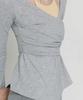 Debiweeo Asymmetrical Wrap Long Sleeve Devi-T0141-Melange Grey