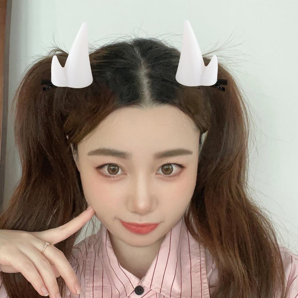 2PCS Devil Horn Hair Clip For Halloween Cosplay Costume Party Hair Accessories Cartoon Hairpins For Women Girls Adults