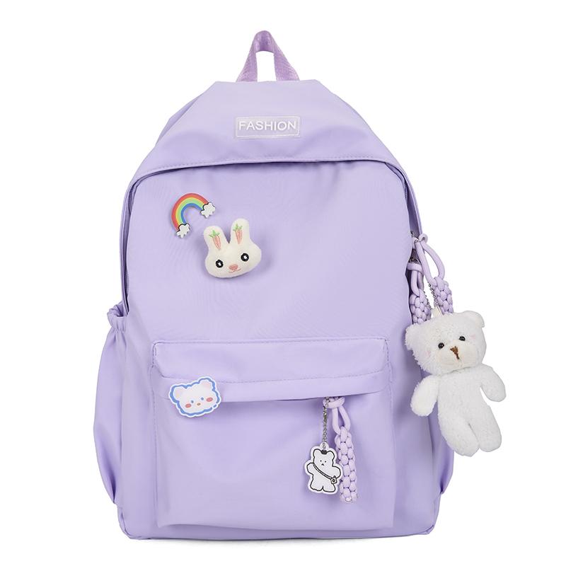 

Студентський однотонний шкільний жіночий рюкзак великої ємності Рюкзак для комп’ютера фіолетовий